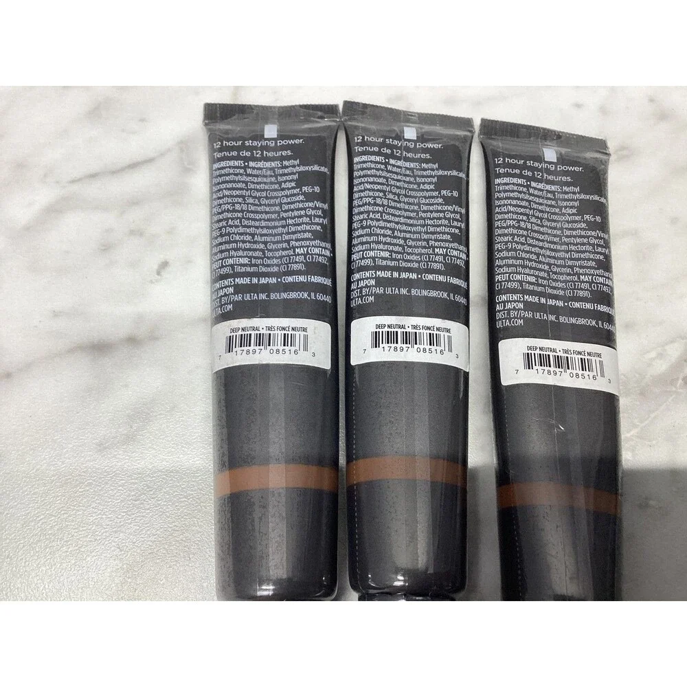 3x ULTA Beauty Velvet Matte Full Coverage Foundation Deep Neutral 30ml Each NEW